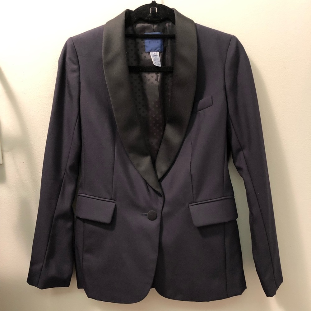 J Crew - Navy Tuxedo Blazer - Sz 0
